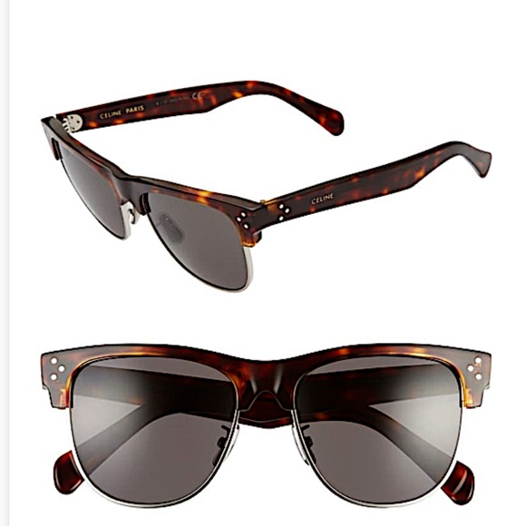 CELINE 54mm Browline Round Sunglasses brown - Picture 1 of 10